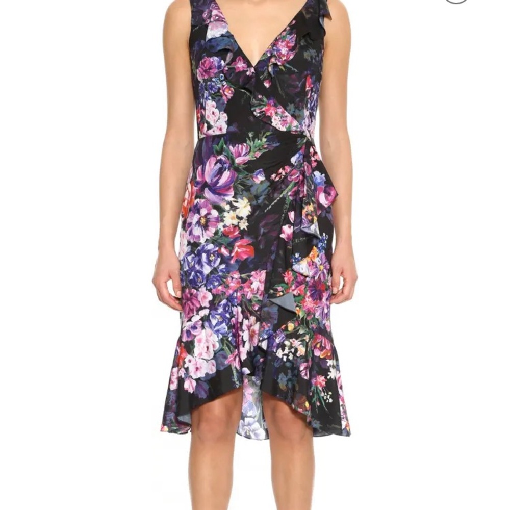Marchesa Notte Floral Cocktail Dress